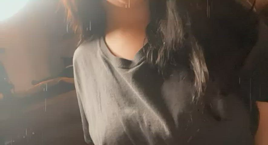 brunette groping tits clip