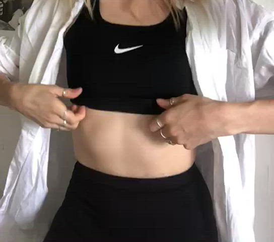 Do you like my sports bra better on or off?