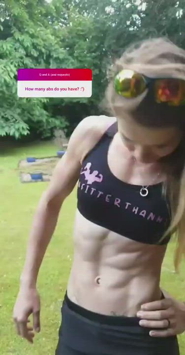 Cute Fitness Muscular Girl clip