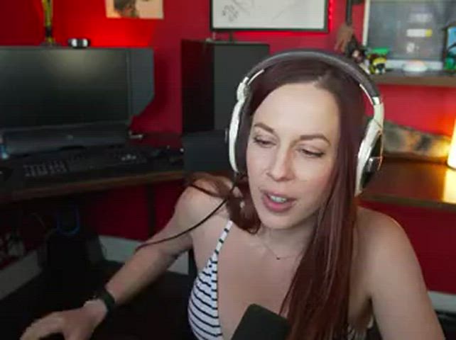 big tits cleavage gamer girl huge tits natural tits clip