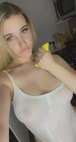 blonde see through clothing wet pussy clip