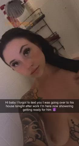 caption cheating cuckold girlfriend hotwife shower tattoo clip
