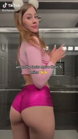 Ass Jiggling Pink Shorts TikTok clip