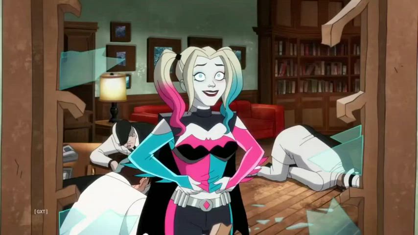 animation bouncing tits edit fetish harley quinn nipples strip superheroine clip