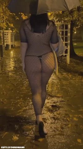 amateur big ass catsuit exhibitionist fishnet hotwife public tits clip