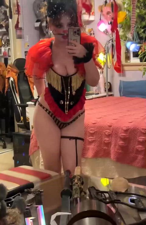 clothed clothing clown clown girl cute dance dancing onlyfans redhead tease tik-tok