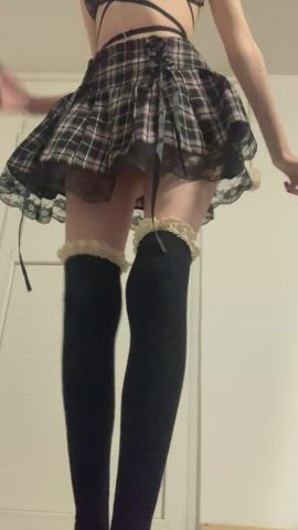 ass booty petite skinny skirt stockings tights underwear upskirt clip