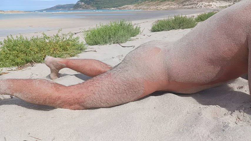 beach exhibitionist humping male masturbation nsfw nude nudist outdoor rubbing clip