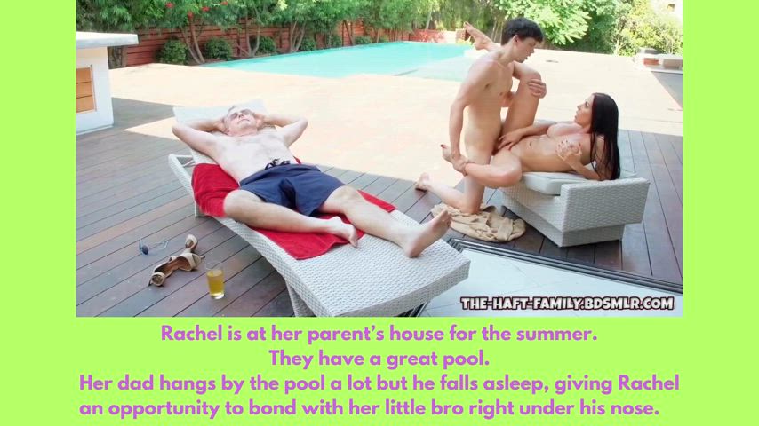 Sister & Bro hook up by the pool