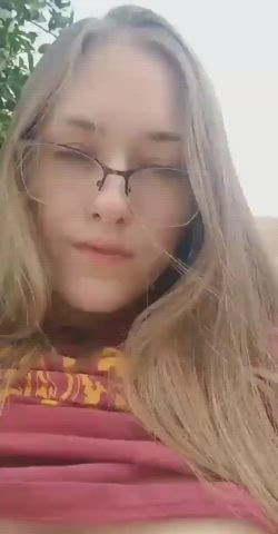 Glasses Masturbating Pussy Spread Shaved Pussy Solo Teen clip