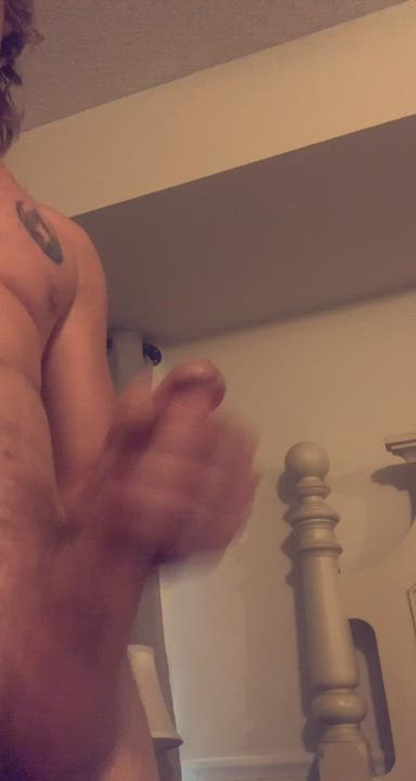 Edge of the bed cumshot