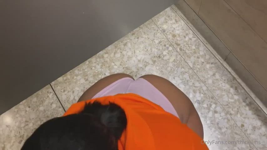 bathroom blowjob booty ebony onlyfans oral sloppy thick twerking clip