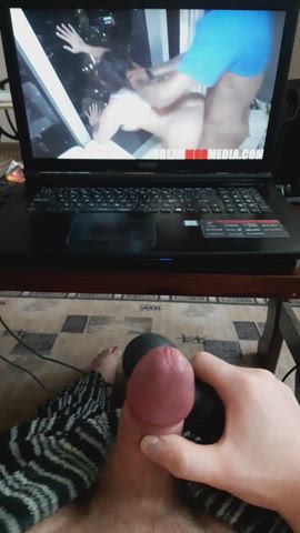 Squirting like a girl seeing my favourite MILFs getting BRED by BBC