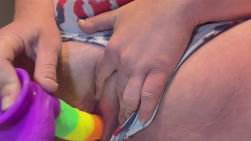 bbw dildo masturbating pussy clip