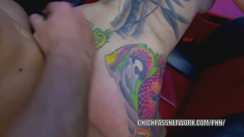 Babe Blonde Doggystyle French Hardcore Rough Tattoo clip