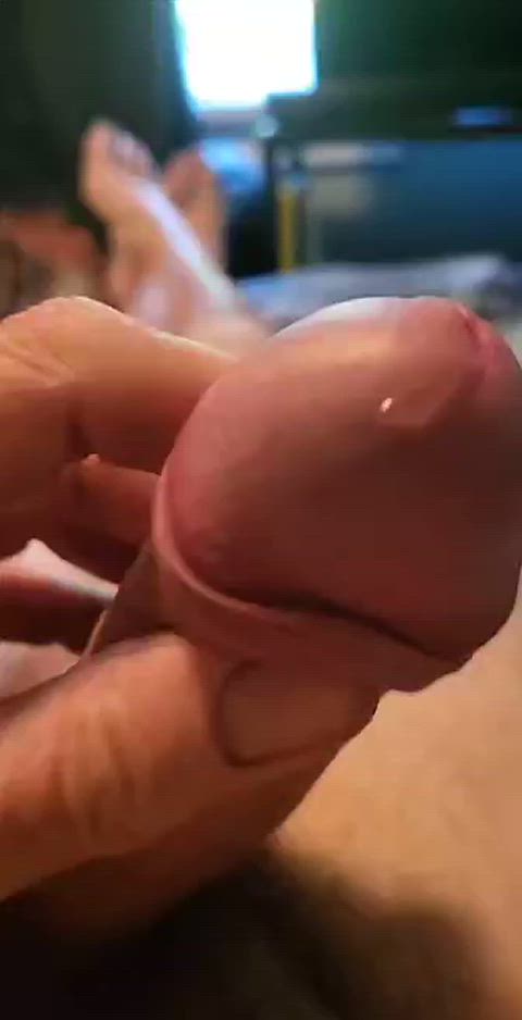 Precum flowing