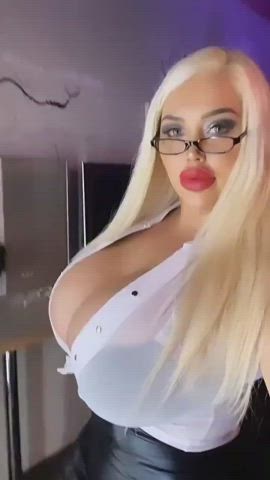 Blonde Fake Tits Glasses clip