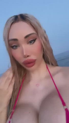 beach big tits bikini blonde body fake tits huge tits milf micro bikini clip