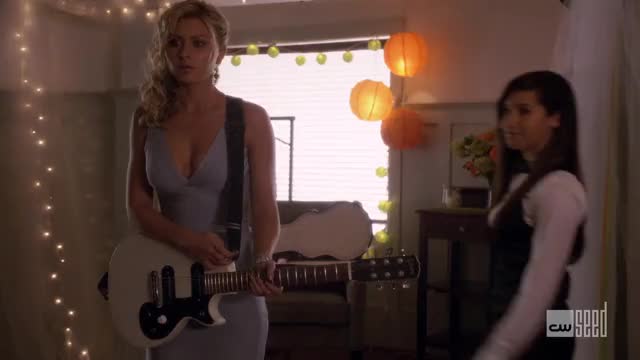 Aly Michalka - Hellcats - E16 - singing and talking in blue dress