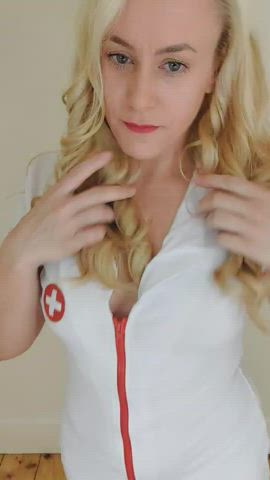Blonde Blue Eyes Cosplay Costume MILF Nude Nudist Nurse Thick clip