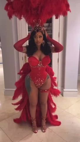 Cardi B serving legs, hips, lips, and tits for her 30th birthday