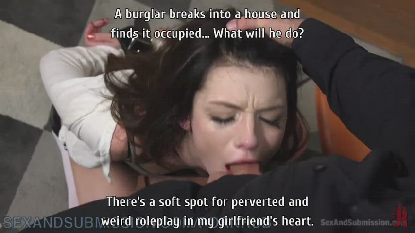 A burglar breaks into a house... [BDSM] [Rough] [Sound]