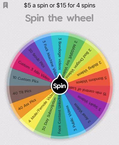 ?New Spin The Wheel Game! ? Only $5 spin a spin or 4 for $15 Cash app $SweetTrrreats