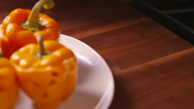 Jack-O-Lantern Stuffed Peppers