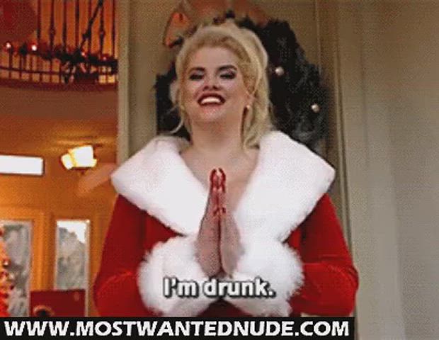 actress american blonde busty celebrity christmas clothed costume laughing non-nude