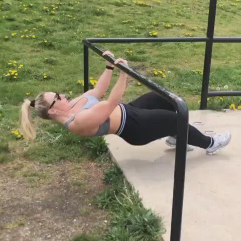 Busty Fitness Glasses MILF Muscles Muscular Girl Muscular Milf Workout clip