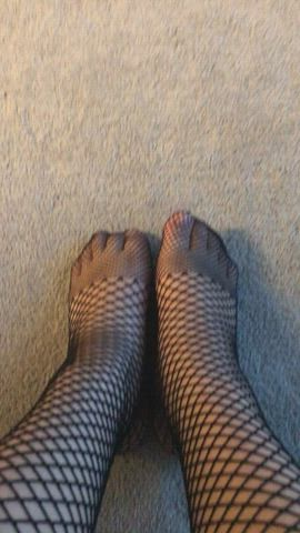 Feet Fetish Fishnet Foot Stockings clip