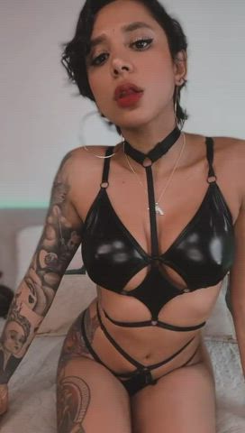 big tits ebony leather lesbian tattoo clip