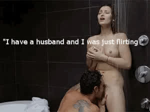 caption cute dani daniels licking natural tits passionate pornstar pussy eating shower