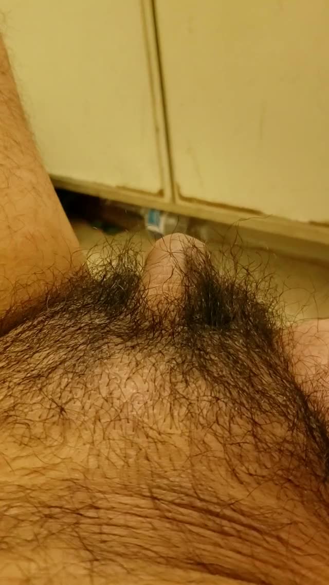 My cock gets hard and comes towards the camera