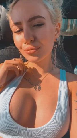 blonde car tits clip