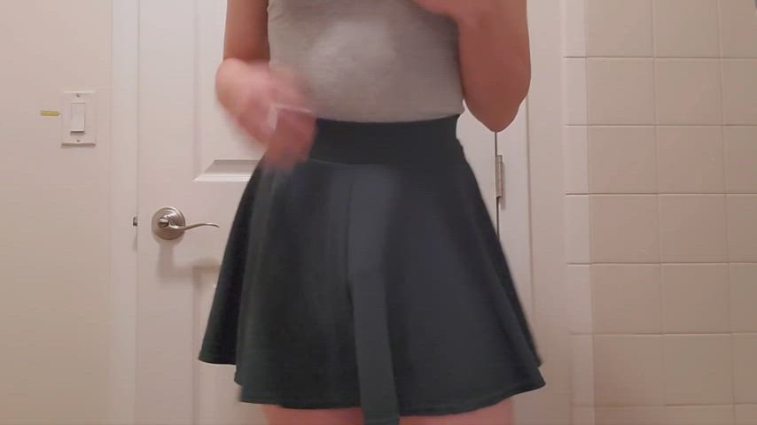 ass cock crossdressing femboy skinny skirt submissive thick uncut clip