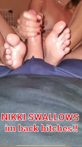 bwc cum cumshot feet feet fetish foot fetish footjob small tits tits toes clip