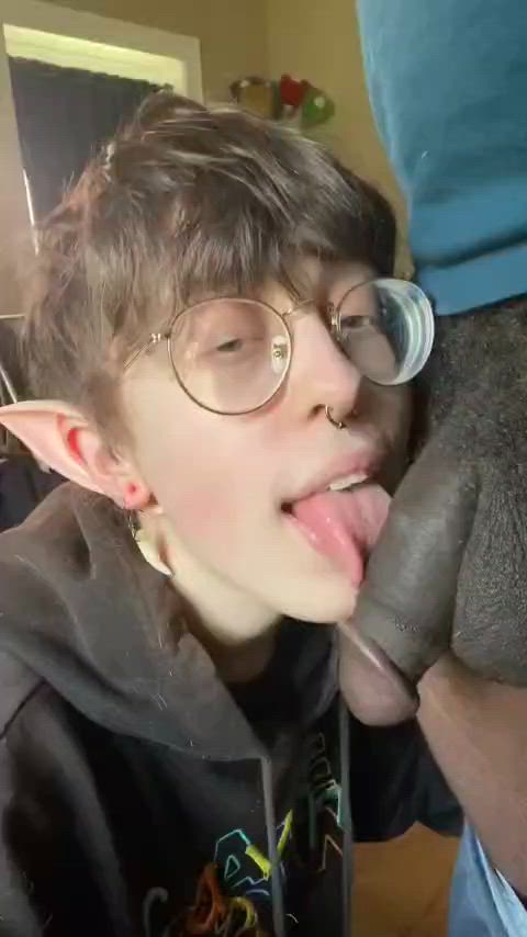 bbc cock worship cute glasses clip