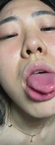 amateur asian homemade teasing tongue fetish clip