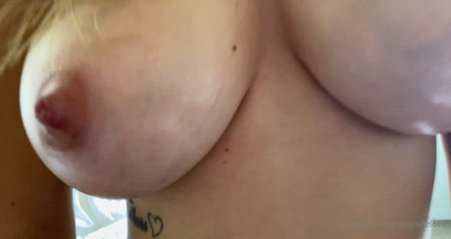 Closeup on milk filled boobs while riding. Nicollelove