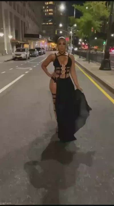 Celebrity Cleavage Dress Ebony High Heels Legs clip