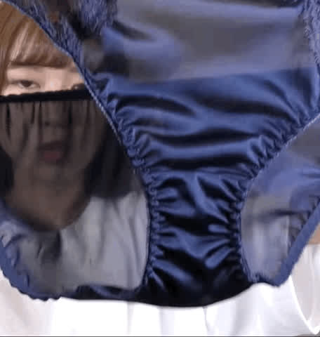 asian blue girlfriend panties see through clothing silk clip
