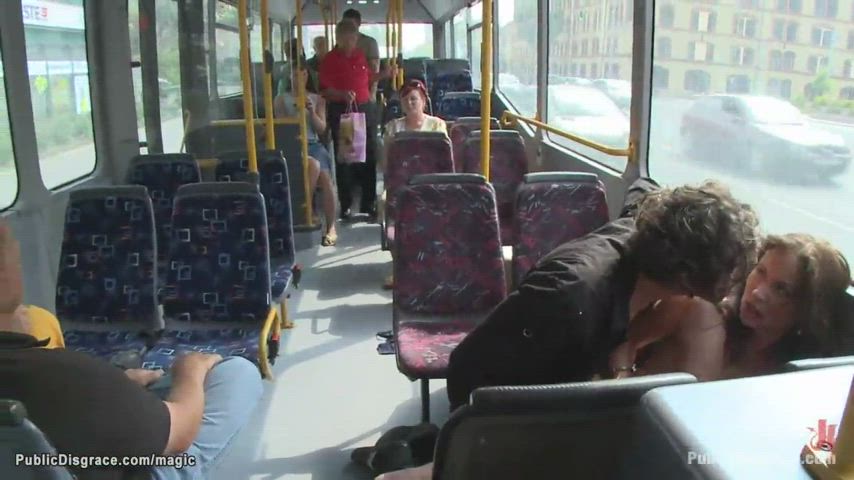 Submissive Czech girl is fucked in a bus by a Big Arab Cock