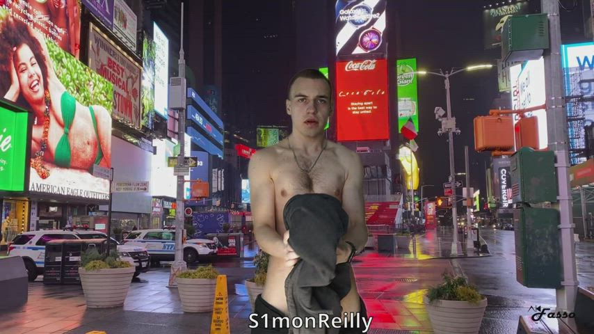 One day you'll see me jerking off my uncut cock in the middle of Times Square