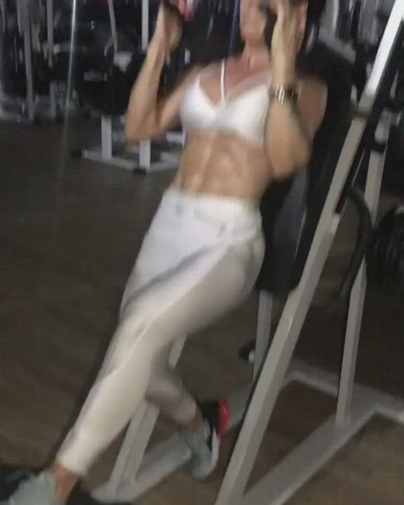 Fitness Gym Legs Muscular Girl clip