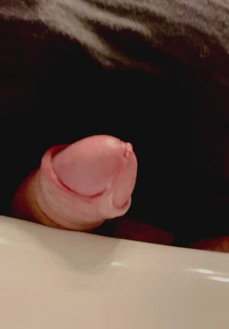 amateur bathroom cock cumshot ejaculation hands free male masturbation masturbating