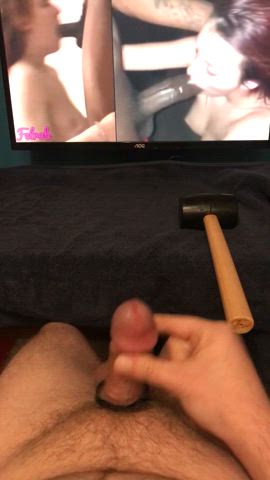 Beating those useless cummies out with a mallet!