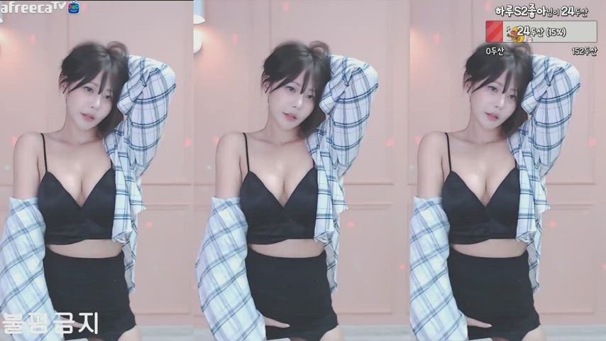 asian babe big tits cute dancing korean model clip