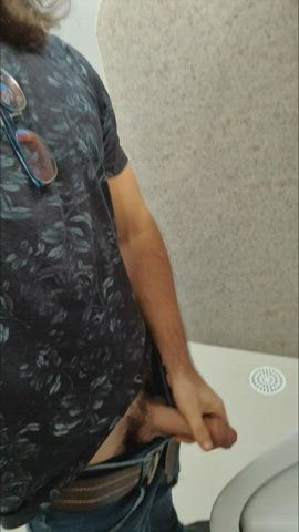Semi hard in the college bathroom, waiting for someone to help. Come see more ?