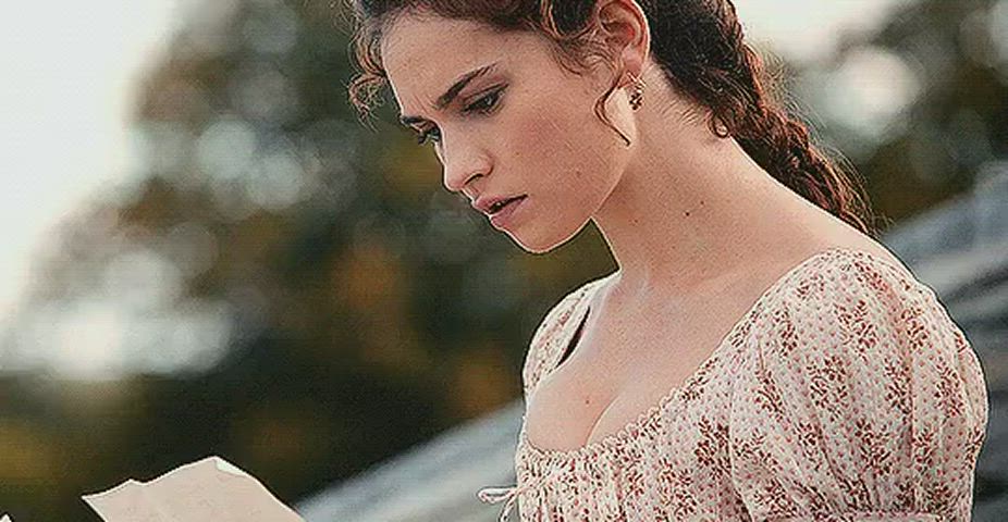 british cleavage lily james clip